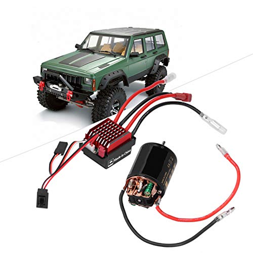 cardyven RC-Motor-ESC, Bürstenmotor 360A ESC Sensorloser Motor Combo mit T-Stecker-Zubehör Bürstenmotor-Ersatzteile Passend für 1/10 RC-Automodell (55t) von cardyven