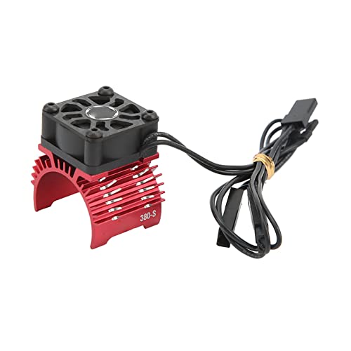 cardyven RC -Motorkühllüfter Kühlkörper, 32000 U/min Aluminiumlegierung Kühler für 28 mm/29 mm 380 bürstenlose Motoren für 1/8 und 1/10 RC -Autos Single -Lüfter zum Überhitzungsschutz (Rot) von cardyven