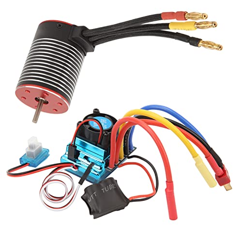 cardyven RC bürstenloser Motor -ESC -Set, professioneller hydrophober Hochtorsion 3600KV 4500KV 5200 kV bürstenloser Motor 120A bürstenloser ESC Elektrik -Speed ​​Controller Combo für 1/10 (4500KV) von cardyven