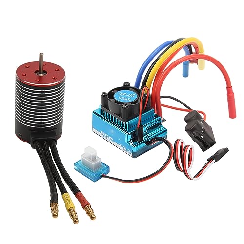 cardyven RC bürstenloser Motor -ESC -Set, professioneller hydrophober Hochtorsion 3600KV 4500KV 5200 kV bürstenloser Motor 120A bürstenloser ESC Elektrik -Speed ​​Controller Combo für 1/10 (5200KV) von cardyven