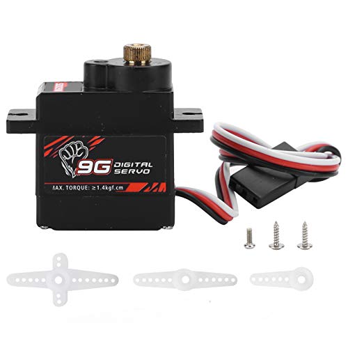 cardyven S0009M 9G Mikroservo -Motor, Metallausrüstung Digital Servo Coreless Mini RC Servo Micro -Lenkschalt -Servo für 1/24 RC Fixed Fling Duct Flugzeug Autoboot von cardyven