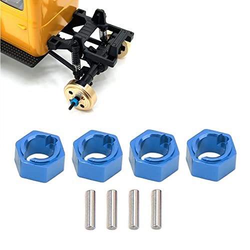 cardyven Sechskantrad -Hubs, 7 mm professionelle Aluminiumlegierung RC -RC -Rad -Antriebsantriebsadapter Flansches Schloss Muttern Dicke Antriebsadapter für FMS FCX24 1/24 RC Car (Blau) von cardyven