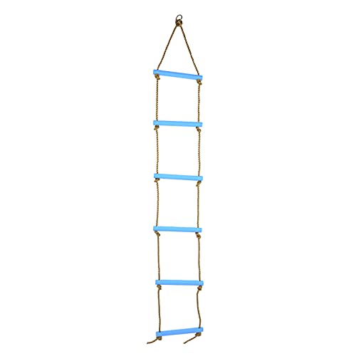 cardyven Six Section Kids Climbing Rope Ladder,Plastic Hanging Rope Ladder,Outdoor Kids Tree Swing with Hanging Strap or Home, Fitness Place, Outdoor Tree Branch,30 X 3 X 200 cm (Blue) von cardyven