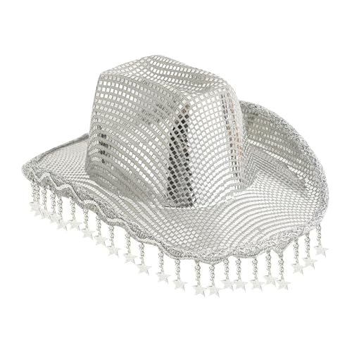 Bride Panamahut Blingbling Star für Junggesellinnenabschied, Cocktailpartys, Urlaub, reflektierender Stern für Komiker von carotoe