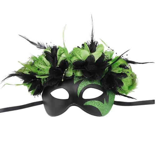 Gefiederte Maskerade halbes Gesicht Halloween Party Auge für Frauen Halloween Maskerade Kostüm Zubehör von carotoe