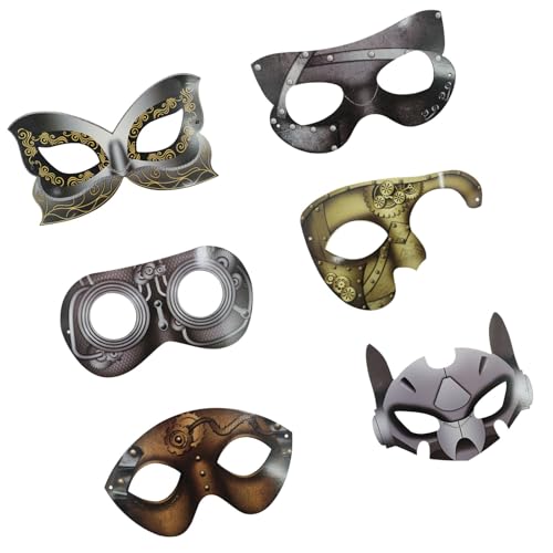 Halbgesichtsmaskerade aus bemaltem Pappmaché, für Jungen und Mädchen, Halloween-Kostüm, Zubehör, Cosplay, Party-Requisiten von carotoe