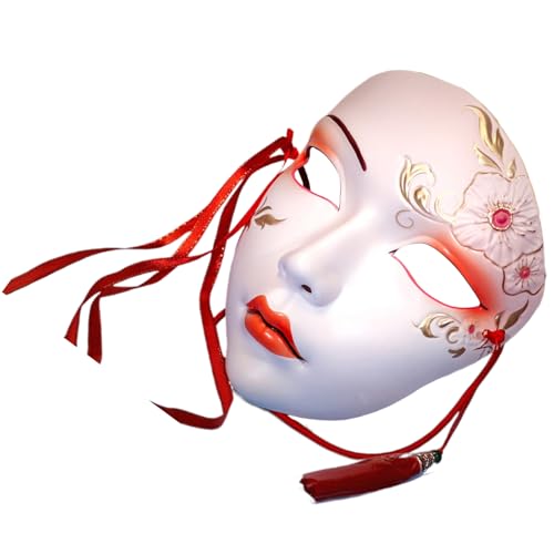 Maskerade Handbemaltes Vollgesichts-Maskerade-Kostüm-Zubehör für Frauen, Bühnenspiel-Mottopartys von carotoe