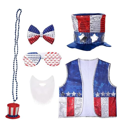 Patriotische Unabhängigkeitstag-Outfits, Amerika-Flagge, Kostüm-Zubehör, 4. Juli-Kostüm für Kostümpartys, Cosplay-Partys Patriotische Unabhängigkeitstag-Outfits, Amerika-Flagge, Kostüm-Zubehör, 4. Juli-Kostüm für Kostümpartys, Cosplay-Partys von carotoe