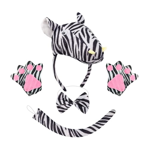 carotoe 1/3/4 Zebras Kostüm für Kinder Jungen Mädchen Zebras Ohren Stirnband Fliege Schwanz Handschuhe Halloween Tier Cosplay Zubehör carotoe 1/3/4 Zebras Kostüm für Kinder Jungen Mädchen Zebras Ohren Stirnband Fliege Schwanz Handschuhe Halloween Tier Cosplay Zubehör von carotoe