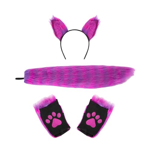 carotoe Fuchs-Kostüm-Set, Halloween-Tierkostüm, Zubehör für Kinder, Mädchen, Cosplay, Geburtstag, Weihnachten, Halloween, Tierohren-Haarband von carotoe