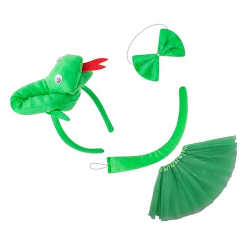 carotoe Halloween-Schlangen-Cosplay-Zubehör, Schlangen-Stirnband, Schlangenschwanz, Fliege, Rock für Kinder, Jungen, Mädchen, Halloween, Rollenspiele carotoe Halloween-Schlangen-Cosplay-Zubehör, Schlangen-Stirnband, Schlangenschwanz, Fliege, Rock für Kinder, Jungen, Mädchen, Halloween, Rollenspiele von carotoe