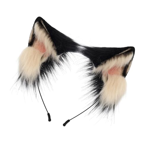 carotoe Handgefertigte Plüsch-Katzenohren-Haarbänder aus Kunstpelz, Schwanz für Halloween, Cosplay, Party, Kostüme, Zubehör für Kinder und Erwachsene carotoe Handgefertigte Plüsch-Katzenohren-Haarbänder aus Kunstpelz, Schwanz für Halloween, Cosplay, Party, Kostüme, Zubehör für Kinder und Erwachsene von carotoe