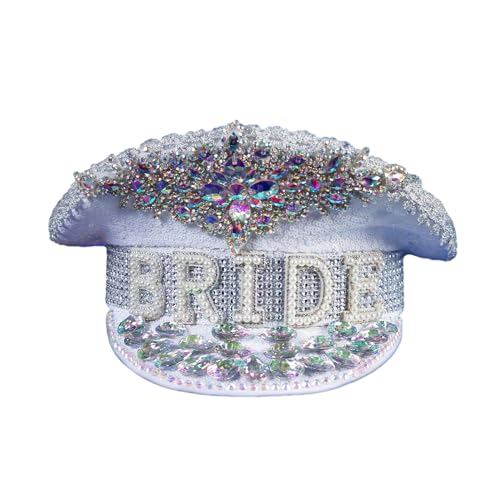 carotoe Hochzeit, Braut, Kapitän mit Strass-Dekoren, Damen, Hochzeit, Halloween, Party, Hut, Abschlussball, Bühnenauftritte carotoe Hochzeit, Braut, Kapitän mit Strass-Dekoren, Damen, Hochzeit, Halloween, Party, Hut, Abschlussball, Bühnenauftritte von carotoe