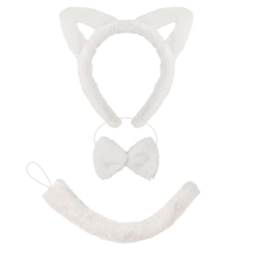 carotoe Katzen-Cosplay-Kostüm-Set, Plüschschwanz, Katzenohren, Stirnband, Katzengesicht, Aufkleber, Schleifen, Krawatte für Geburtstag, Halloween, Verkleidung carotoe Katzen-Cosplay-Kostüm-Set, Plüschschwanz, Katzenohren, Stirnband, Katzengesicht, Aufkleber, Schleifen, Krawatte für Geburtstag, Halloween, Verkleidung von carotoe