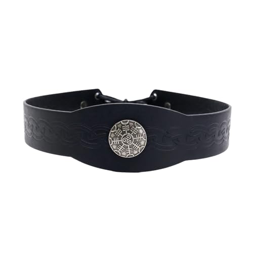 carotoe Mittelalterliches Haarband aus PU-Leder, geprägtes Muster, Haarband für Rollenspiele und Kostümveranstaltungen, Erwachsenen-Verkleidungsrequisiten von carotoe