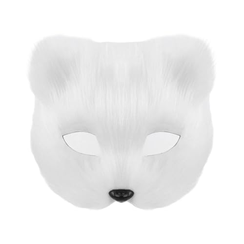 carotoe Pelziges Tier, Katzengesicht, Plüschtier, halbes Gesicht, Auge, Halloween, Cosplay, Kostüm für Herren, Maskerade, Halloween carotoe Pelziges Tier, Katzengesicht, Plüschtier, halbes Gesicht, Auge, Halloween, Cosplay, Kostüm für Herren, Maskerade, Halloween von carotoe