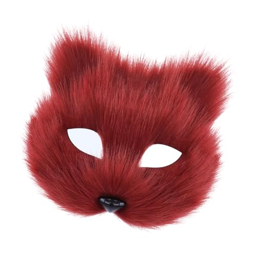 carotoe Pelziges Tier, Katzengesicht, Plüschtier, halbes Gesicht, Auge, Halloween, Cosplay, Kostüm für Herren, Maskerade, Halloween carotoe Pelziges Tier, Katzengesicht, Plüschtier, halbes Gesicht, Auge, Halloween, Cosplay, Kostüm für Herren, Maskerade, Halloween von carotoe