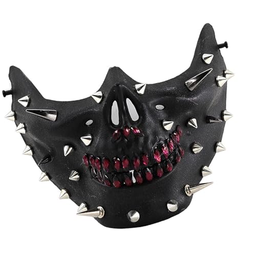 carotoe Strass-Nieten-Maskerade, halbes Gesicht, Halloween, Cosplay, Zubehör für Damen und Herren, Maskerade, Cosplay von carotoe