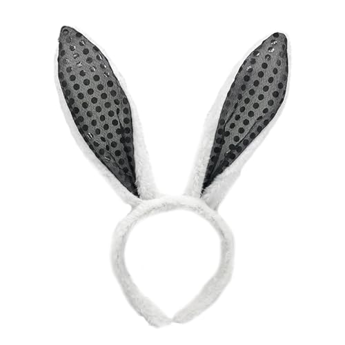 carotoe Süßer Haarreif für Mädchen, Oster-Party, Kostüm, lange Ohren mit glitzernden Pailletten, Maskerade, Abschlussball carotoe Süßer Haarreif für Mädchen, Oster-Party, Kostüm, lange Ohren mit glitzernden Pailletten, Maskerade, Abschlussball von carotoe