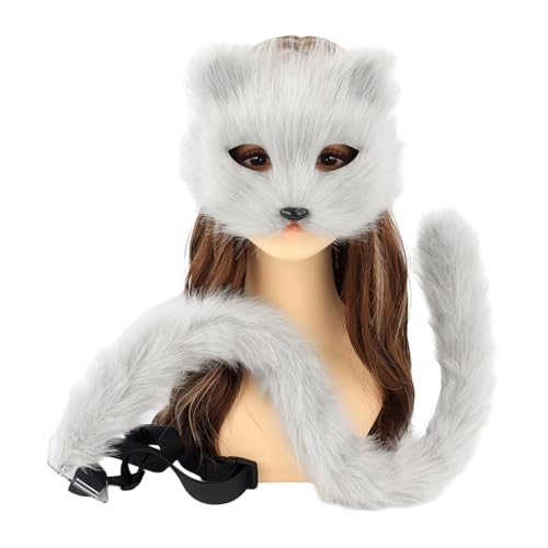 carotoe Therians und Schwanz für Damen und Mädchen, pelzige Katzen, Füchse, Wolfsschwanz, Cosplay, Halloween, Kostüm, Katzen mit Schwanz, 2 Stück carotoe Therians und Schwanz für Damen und Mädchen, pelzige Katzen, Füchse, Wolfsschwanz, Cosplay, Halloween, Kostüm, Katzen mit Schwanz, 2 Stück von carotoe