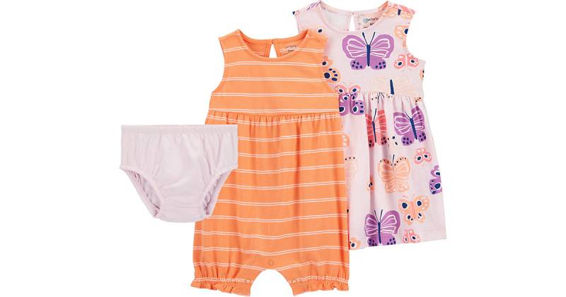 Baby Set Jerseykleid + Overall orange-kombi Gr. 62 Mädchen Kinder von carter`s