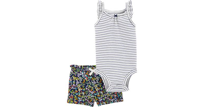 Baby Set Shorts + Body  blau/weiß Gr. 62 Mädchen Kinder von carter`s