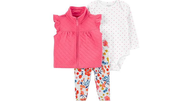 Baby Set Weste + Sweatshirt + Leggings  pink-kombi Gr. 62 Mädchen Kinder von carter`s