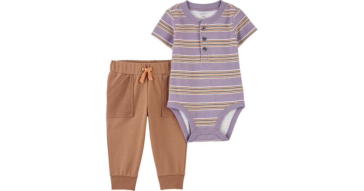 Set Body + Jogginghose braun/lila Gr. 68 Jungen Kinder Set Body + Jogginghose braun/lila Gr. 68 Jungen Kinder von carter`s