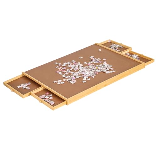 Casa pura Puzzletisch mit Schubladen, 76 x 57 cm für Puzzle bis 1000 Teile, Tragbares puzzlebrett aus Bambus & MDF - Yukon Casa pura Puzzletisch mit Schubladen, 76 x 57 cm für Puzzle bis 1000 Teile, Tragbares puzzlebrett aus Bambus & MDF - Yukon von casa pura