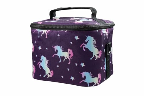 caseroxx Tasche für Tiptoi® Stift & Zubehör – Kinder-Umhängetasche mit Trennfach & Gurt | Passend für Stift, Ladestation & Kabel | Designs: Einhorn, Dino, Ritter, Herzen Lila-Einhornmuster von caseroxx