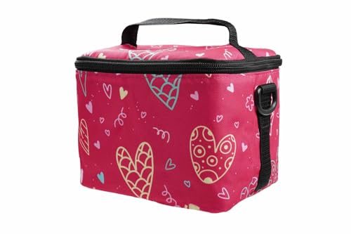 caseroxx Tasche für Tiptoi® Stift & Zubehör – Kinder-Umhängetasche mit Trennfach & Gurt | Passend für Stift, Ladestation & Kabel | Designs: Einhorn, Dino, Ritter, Herzen Pink-Herzmuster von caseroxx
