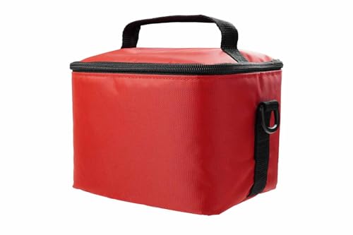 caseroxx Tasche für Tiptoi® Stift & Zubehör – Kinder-Umhängetasche mit Trennfach & Gurt | Passend für Stift, Ladestation & Kabel | Designs: Einhorn, Dino, Ritter, Herzen rot von caseroxx