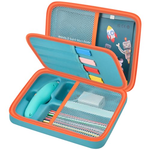 Tasche für 3Doodler Start+ Essentials (2023/2024) Kinder 3D-Stift, Kunst-Aktivitäts-Set Aufbewahrung für pädagogisches STEM-Spielzeug, für Kunststoff-Filamente Stränge, für DoodlePad-Nur Box (Grün) von casmilee