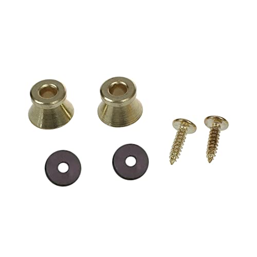 casstaly 2 x Elektrische Gitarre Bass Akustik Knopf Armband Schrauben Verriegelung Pins Dübel Pads – Gold von casstaly