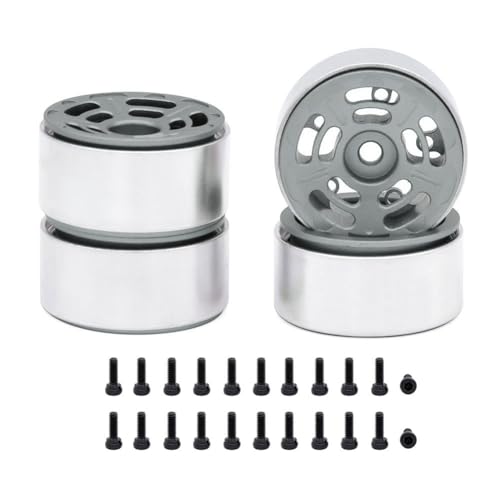 casstaly 4 STÜCKE 1,0 Metallfelgen für 1/24 1/18 RC Crawler Car Axial SCX24 AX24 FCX24 Enduro24 TRX4M, Doppelloch 5-Speichen von casstaly