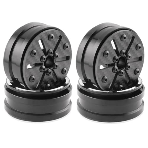 casstaly 4-Teilige 1,9-Beadlock-Radnabe Aus Kohlefaser für 1/10 RC Crawler Car Axial SCX10 TRX4 B von casstaly
