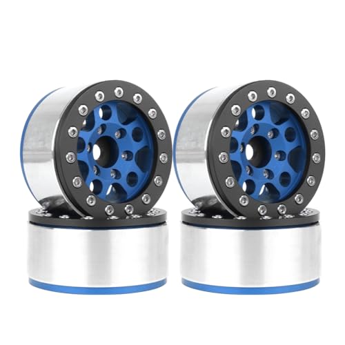 casstaly Blau-Schwarze Felge 1,55 Metallrad für 1/10 RC Crawler Fahrzeug Axial SCX10 Ghost TRX4 TRX6 D90 4WD von casstaly
