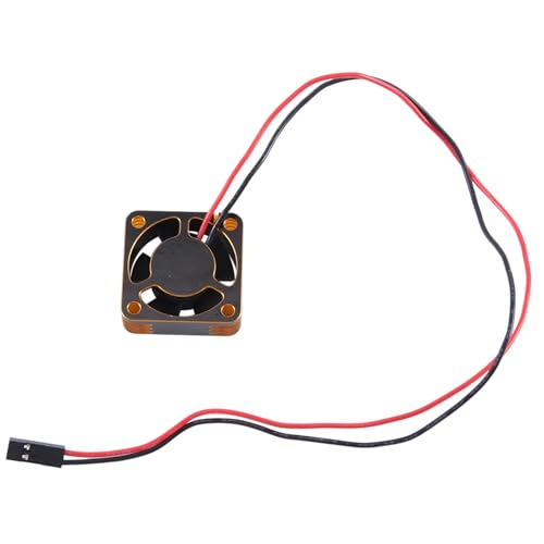 casstaly Metallgehäuse ESC-Motor 25-Mm-Lüfter Hochgeschwindigkeits-Wärmeableitungslüfterkühler für RC-Car-Ersatzteil Gold von casstaly