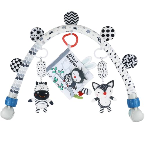 Baby Activity Travel Mobile Arch Toy, Black and White Crib Toys (Animal) von caterbee
