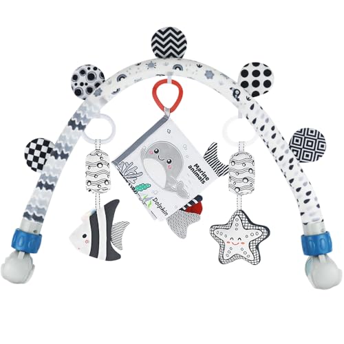 Baby Activity Travel Mobile Arch Toy, Black and White Crib Toys (Ocean) von caterbee