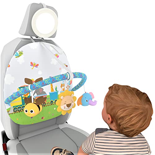 caterbee Babyautositz-Spielzeug mit Rückspiegel und Bogen-Aktivitätszentrum zum Spielen und Kicken ab 0 Monaten (Forest) von caterbee