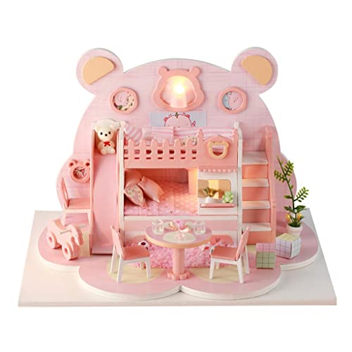 DIY Holz Puppenhaus Miniatur-Kit mit Möbeln und Licht für Kinder Geschenk, Holz Puppenhaus Miniaturen DIY Haus Kit mit Abdeckung und LED-Licht DIY Holz Puppenhaus Miniatur-Kit mit Möbeln und Licht für Kinder Geschenk, Holz Puppenhaus Miniaturen DIY Haus Kit mit Abdeckung und LED-Licht von catgol