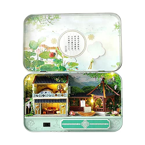 LED Theater Puppenhaus Handwerk Romantische Sommerlandschaft Retro Villa Haus Kit von catgol