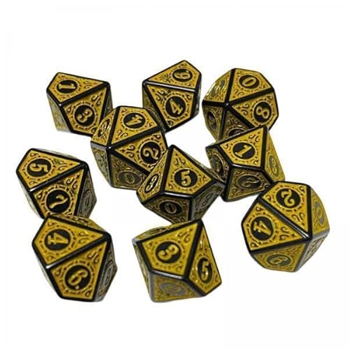 Polyedrisches Würfel-Set, Acryl, D10, für Brettspiele, Familientreffen und Mathematiklernen, 2 Stück von catgol