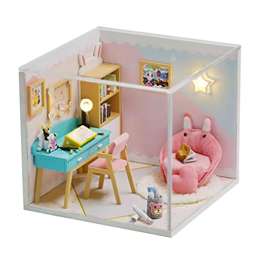 Puppenhaus aus Holz, Miniatur-LED-Licht, Möbel, Puppenhaus, Heimdekoration, Holzpuppenhaus-Miniaturen, DIY-Set mit Abdeckung und LED-Licht Puppenhaus aus Holz, Miniatur-LED-Licht, Möbel, Puppenhaus, Heimdekoration, Holzpuppenhaus-Miniaturen, DIY-Set mit Abdeckung und LED-Licht von catgol