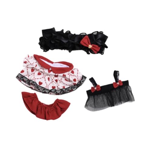 Spitze Herz Schleife Kleid Plüsch Puppe Kleidung für 20 cm Puppen mit Kopfschmuck von catgol