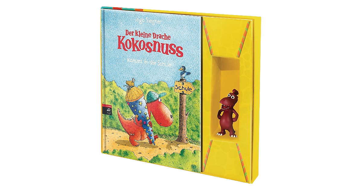 Buch - "Der kleine Drache Kokosnuss kommt in die Schule, mit 3D-Figur ""Oskar""" von cbj + cbt Verlag