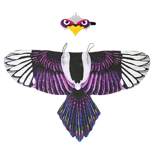 Bird Costume, Owl Wings Costume, Chiffon Dress-Up Outfit, Adjustable Shoulder Straps, Includes Matching Facepiece, Perfect for Halloween, Parties, School Plays Outdoor, Purple Blue Green 118x65cm Bird Costume, Owl Wings Costume, Chiffon Dress-Up Outfit, Adjustable Shoulder Straps, Includes Matching Facepiece, Perfect for Halloween, Parties, School Plays Outdoor, Purple Blue Green 118x65cm von ccuzs