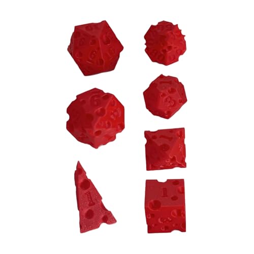 Brettspiel Würfel | Käse Form Spielwürfel - 7-teilig 3D Druck Spielzeug Niedliche Deko für Familien Erwachsene Freunde Kollegen Anfänger von ccuzs