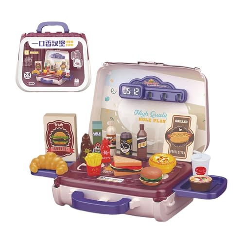 Ccuzs Kids Pretend Play Tableware Set, Child-centered Education Role Play Toy, Handbag-Shaped Educational Kit, Fine Motor Skills Development, Ideal for Boys & Girls At Home or School von ccuzs